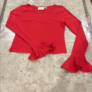 Maeve by Anthropologie Flouncy Bell long Sleeve Round‎ neck Top Women’s Size S